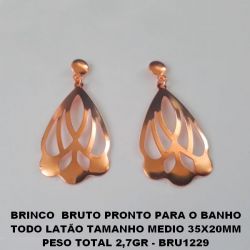 BRINCO  BRUTO PRONTO PARA O BANHO TODO EM LATÃO TAMANHO MEDIO 35X20MM PESO TOTAL 2,7GR - BRU1229
