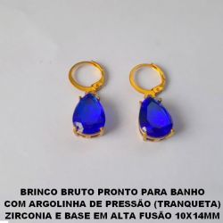 BRINCO BRUTO PRONTO PARA BANHO  COM ARGOLINHA DE PRESSÃO (TRANQUETA)  RESINA E BASE EM ALTA FUSÃO 10X14MM  PESO 4,3GR - BRU2273