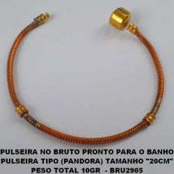 PULSEIRA NO BRUTO PRONTO PARA O BANHO PULSEIRA TIPO (PANDORA) TAMANHO ''21CM'' PESO TOTAL 10GR  - BRU2905