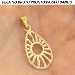 PINGENTE NO BRUTO PRONTO PARA O BANHO JA NO COBRE EM FORMA DE GOTA 22MM X 15MM TAMANHO APROXIMADO: 3,5CM 0.7GR REF:BRU786