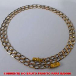 CORRENTE NO BRUTO PRONTO PARA BANHO  1X1 ELLO BATIDO  (188) LARGURA 3,6MM -  COM FECHO GAVETA (PESO 6,8GR ) - ''60CM'' -BRU4431
