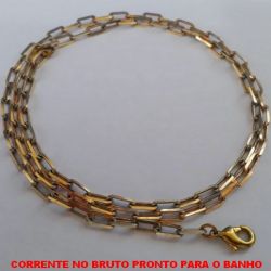 CORRENTE NO BRUTO PRONTO PARA O BANHO  (KDL1.00) (LARGURA DA CORRENTE 3,5MM)  COM ('FECHO LAGOSTA -''50CM'' - PESO 8.1GR - CORRENTE CARTIER - BRU1717