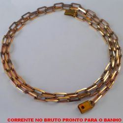 CORRENTE NO BRUTO PRONTO PARA O BANHO  (KDL1.20) COM ('FECHO GAVETA-''50CM'' - PESO 16.1GR - CORRENTE CARTIER LARGURA 3.9MM - BRU3441