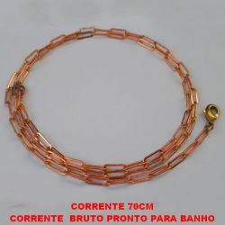 CORRENTE  BRUTO PRONTO PARA BANHO COM CORRENTE TIPO CARTIER SUPER LONGA ELLO DE 10MM - 70CM LARGURA DE 3MM - PESO TOTAL 8.1GR - COM FECHO LAGOSTA - BRU0018