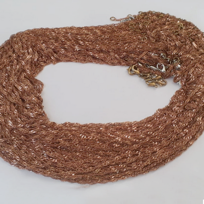 CORRENTE BRUTO PRONTO PARA BANHO MODELO SINGAPURA COM FECHO LAGOSTA LATÃO - TAMANHO 45CM - PESO 1,5GR BRU3110