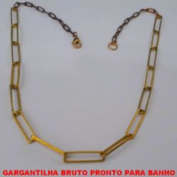 GARGANTILHA BRUTO PRONTO PARA BANHO  CORRENTE IMPORTADA COM ELLO GRANDE DE 20MM -  PESO 9,2GR -TAMANHO 45CM - LARGURA DA CORRENTE 5,2MM - BRU4562