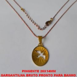 GARGANTILHA BRUTO PRONTO PARA BANHO  COM CORRENTE MODELO (L11) IMPORTADA  COM 45CM+EXTENSOR E FECHO LAGOSTA  PESO TOTAL 3,1GR - BRU1689