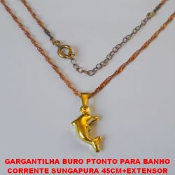 GARGANTILHA BURO PTONTO PARA BANHO CORRENTE SUNGAPURA 45CM+EXTENSOR PINHENTE DE 15MM - 2,7GR - BRU0405