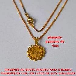 PINGENTE NO BRUTO PRONTO PARA O BANHO (CORRENTE VENEZIANA DE 45 CM) PINGENTE DE 1CM - EM LATÃO DE ALTA QUALIDADE DO DIA DAS MÃES - PESO 2,3GR - BRU3806