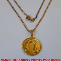 GARGANTILHA BRUTO PRONTO PARA BANHO COM CORRENTE DE 45CM VARIADA - COM FECHO BOINHA  - PESO 4,5GR - BRU2388