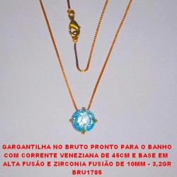 GARGANTILHA NO BRUTO PRONTO PARA O BANHO COM CORRENTE VENEZIANA DE 45CM E BASE EM  ALTA FUSÃO E ZIRCONIA FUSIÃO DE 10MM - 3,2GR BRU1785
