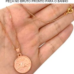 GARGANTILHA NO BRUTO PRONTO PARA O BANHO SIGNO DE VIRGEM 5GR TAM APROX CORRENTE:45CM TAM APROX PINGENTE:2CM REF:BRU2047