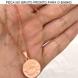 GARGANTILHA NO BRUTO PRONTO PARA O BANHO SIGNO DE PEIXES 5GR TAM APROX CORRENTE:45CM TAM APROX PINGENTE:2CM REF:BRU1732