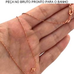 GARGANTILHA NO BRUTO PRONTO PARA O BANHO 2GR TAM APROX CORRENTE:45CM TAM APROX PINGENTE:5MM REF:BRU763