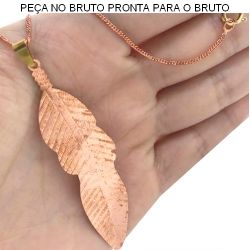 GARGANTILHA NO BRUTO PRONTO PARA O BANHO FOLHA 4GR TAM APROX CORRENTE:45CM TAM APROX PINGENTE:7CM REF:BRU837