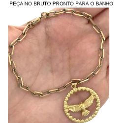 PULSEIRA NO BRUTO PRONTO PARA O BANHO JA NO COBRE ESPÍRITO SANTO 5GR TAM APROX:20CM PINGENTE:2,5CM REF:BRU1061 (rober)