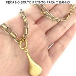 GARGANTILHA DUPLA NO BRUTO PRONTO PARA O BANHO 16GR TAMANHO APROXIMADO:45CM TAMANHO APROXIMADO:3CM REF:BRU1210(rober)