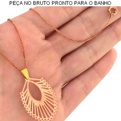 GARGANTILHA NO BRUTO PRONTO PARA O BANHO 2,5GR TAM APROX CORRENTE:45CM TAM APROX PINGENTE:3CM REF:BRU1711