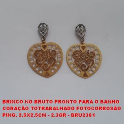 BRINCO NO BRUTO PRONTO PARA O BANHO CORAÇÃO TOTRABALHADO FOTOCORROSÃO PING. 2.5X2.5CM - 2.3GR - BRU2361