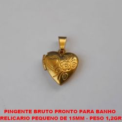 RELICARIO BRUTO PRONTO PARA BANHO  RELICARIO PEQUENO DE 15MM - PESO 1,2GR BRU1421
