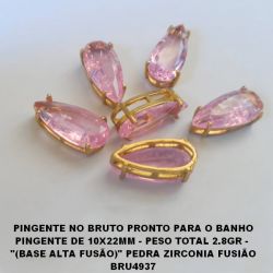 PINGENTE NO BRUTO PRONTO PARA O BANHO PINGENTE DE 10X22MM - PESO TOTAL 2.8GR -  ''(BASE ALTA FUSÃO)'' PEDRA ZIRCONIA FUSIÃO BRU4937