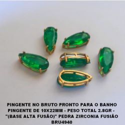 PINGENTE NO BRUTO PRONTO PARA O BANHO PINGENTE DE 10X22MM - PESO TOTAL 2.8GR -  ''(BASE ALTA FUSÃO)'' PEDRA ZIRCONIA FUSIÃO BRU4940