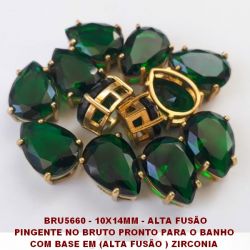 PINGENTE NO BRUTO PRONTO PARA O BANHO  COM BASE EM (ALTA FUSÃO ) ZIRCONIA FUSION 10X14MM PESO TOTAL 1.6GR - BRU5660