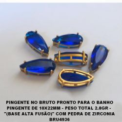 PINGENTE NO BRUTO PRONTO PARA O BANHO PINGENTE DE 10X22MM - PESO TOTAL 2.8GR -  ''(BASE ALTA FUSÃO)'' COM PEDRA DE ZIRCONIA BRU4936