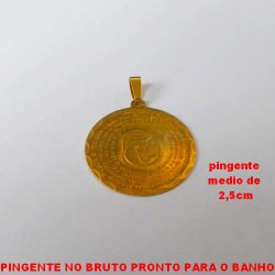 PINGENTE NO BRUTO PRONTO PARA O BANHO PINGENTE DE 2,5CM - SEXTAVADO COM ORAÇÃO DO DIA DAS MÃES - PESO 2,4GR - BRU3803