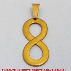 PINGENTE NO BRUTO PRONTO PARA O BANHO -  PINGENTE DE INFINITO - TAMANHO:3,8CM - PESO: 1,7GR - BRU3057
