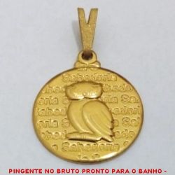 PINGENTE NO BRUTO PRONTO PARA O BANHO -  PINGENTE DA SABEDORIA - TAMANHO:2,3CM -  PESO:1,2GR - BRU4009
