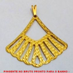 PINGENTE NO BRUTO PRONTO PARA O BANHO -  PINGENTE VAZADO - TAMANHO:4,0CM - PESO: 1,8GR - BRU4070