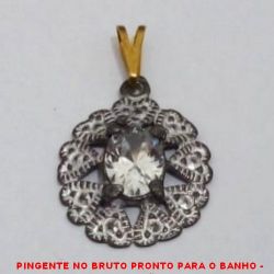 PINGENTE NO BRUTO PRONTO PARA O BANHO -  PINGENTE EM BAIXA FUSÃO COM ZIRCONIA -  TAMANHO:2,6CM - PESO:1,7GR - BRU4149
