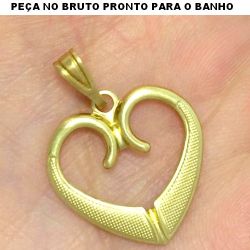 PINGENTE NO BRUTO PRONTO PARA O BANHO JÁ NO COBRE EM FORMA DE CORAÇÃO 0.8GR TAMANHO APROXIMADO:2CM REF:BRU1222
