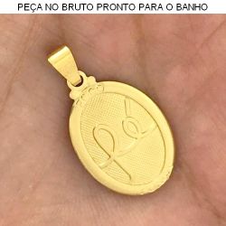 PINGENTE NO BRUTO PRONTO PARA O BANHO JÁ NO COBRE FÉ 1,5GR TAMANHO APROXIMADO:3CM REF:BRU1516
