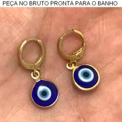BRINCO PRESSÃO NO BRUTO PRONTO PARA O BANHO JÁ NO COBRE OLHO GREGO 2GR TAMANHO APROXIMADO:10MM REF.BRU1197
