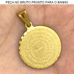 PINGENTE NO BRUTO PRONTO PARA O BANHO JÁ NO COBRE ORAÇÃO DE SÃO BENTO 3.2GR TAMANHO APROXIMADO: 25MM REF:BRU129