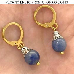 BRINCO PRESSÃO NO BRUTO PRONTO PARA BANHO (pedra natural de calcita 8mm) 2,7GR TAMANHO APROXIMADO:3CM REF.BRU835