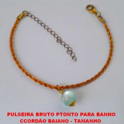 PULSEIRA BRUTO PTONTO PARA BANHO CCORDÃO BAIANO - TAMANHO  18CM - + EXTENSOR - COM FECHO LAGOSTA PINHENTE 10MM OLHO DE GATO - 4,5GR - BRU1286