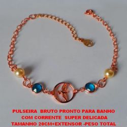 PULSEIRA  BRUTO PRONTO PARA BANHO  COM CORRENTE  SUPER DELICADA TAMANHO 20CM+EXTENSOR -PESO TOTAL  2,5GR - BRU4190