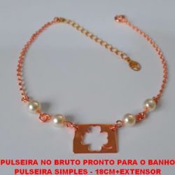 PULSEIRA NO BRUTO PRONTO PARA O BANHO PULSEIRA SIMPLES - 18CM+EXTENSOR PESO TOTAL 1,6GR - BRU1492