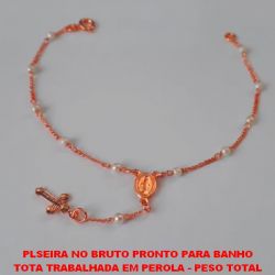 PLSEIRA NO BRUTO PRONTO PARA BANHO TOTA TRABALHADA EM PEROLA - PESO TOTAL 1,5GR - SUPER DELICADA - TAMANHO 18CM BRU0761