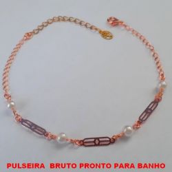 PULSEIRA  BRUTO PRONTO PARA BANHO COM CORRENTE SIMPLES E DELICADA  COM FECHO LAGOSTA - PESO TOTAL 2,5GR -  COM 18CM+EXTENSOR -  BRU2102