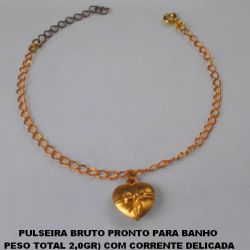 PULSEIRA BRUTO PRONTO PARA BANHO  PESO TOTAL 2,0GR) COM CORRENTE DELICADA DE 18CM+EXTENSOR - BRU4578