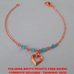 PULSEIRA BRUTO PRONTO PARA BANHO CORRENTE DELICADA - TAMANHO 18CM COM FECHO LAGOSTA - TODA EM CRISTAL LEITOSO - PESO TOTAL 1,8GR - BRU2833