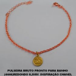 PULSEIRA BRUTO PRONTO PARA BANHO  (4446)REDONDO 8,5MM RETIC INSPIRAÇÃO CHANEL TAMANHO 16CM+EXTENSOR BRU2462