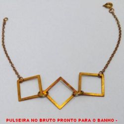 PULSEIRA NO BRUTO PRONTO PARA O BANHO -  PULSEIRA FEMININA COM LOSANGOS -  TAMANHO:18,0CM - PESO:1,2GR - BRU3712