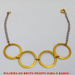 PULSEIRA NO BRUTO PRONTO PARA O BANHO -  PULSEIRA FEMININA COM ARGOLAS DE 1,9CM - TAMANHO:19,0CM - PESO:1,9GR - BRU3949