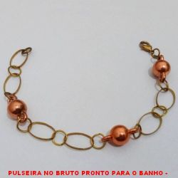 PULSEIRA NO BRUTO PRONTO PARA O BANHO -  PULSEIRA FEMININA COM ''BOLA'' DE ABS DE 1OMM -  TAMANHO:20,4CM - PESO:4,3GR - BRU3958