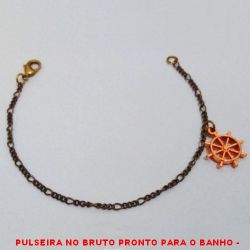 PULSEIRA NO BRUTO PRONTO PARA O BANHO -  PULSEIRA FEMININA COM PENDURICALHO DE  DE 1,9CM - TAMANHO:18,5CM - PESO:2,3GR -  BRU3932